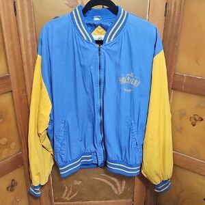 Vintage 90's Sostanza Blue and Yellow All American Varsity Jacket